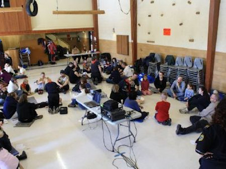 Groups learning CPR & AED