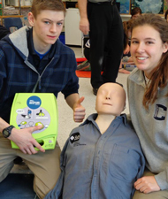 Learning how to use and AED on a child